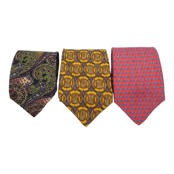 Robert Talbott Silk Ties Hand Sewn Paisley Geometric Dragonfly Lot of 3 - Picture 12 of 12